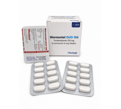 Ивермектин 6мг + Фенбендазол 150мг - WORMENTEL DUO-156